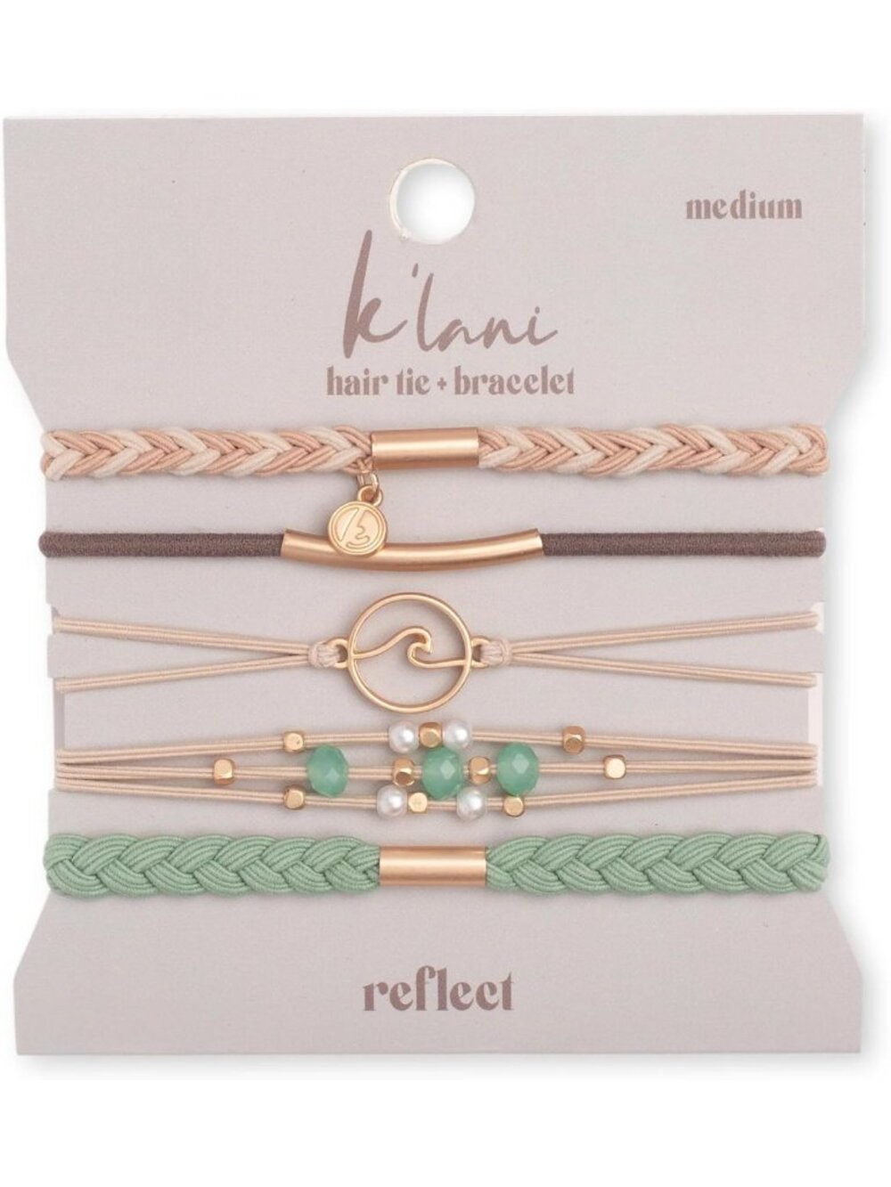 Stylish Elastic Hair Tie Bracelets - Reflective Ponytail Holders - Medium Size
